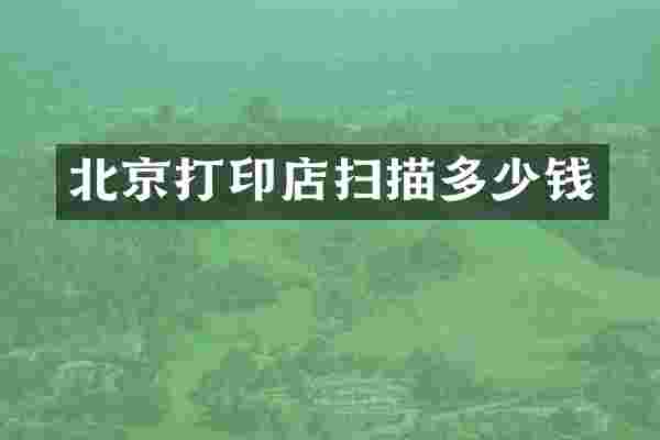 北京打印店扫描多少钱