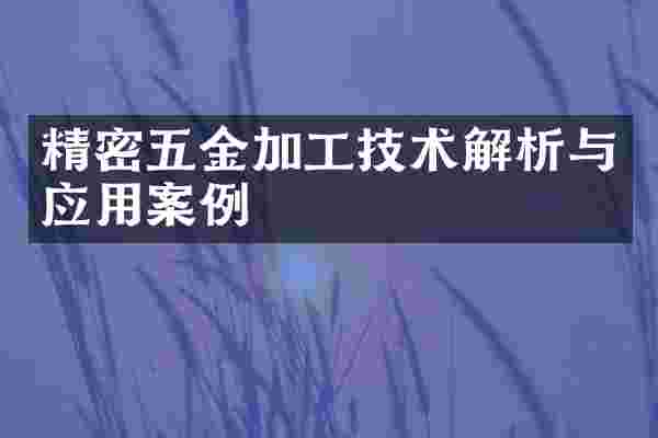 精密五金加工技术解析与应用案例