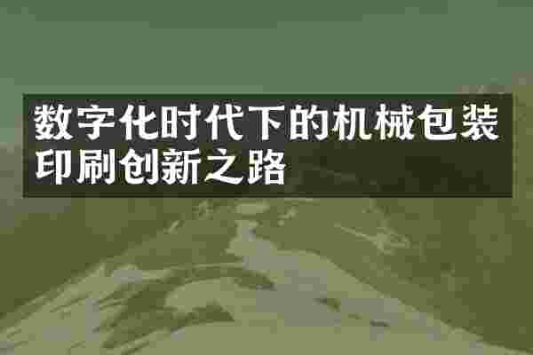 数字化时代下的机械包装印刷创新之路