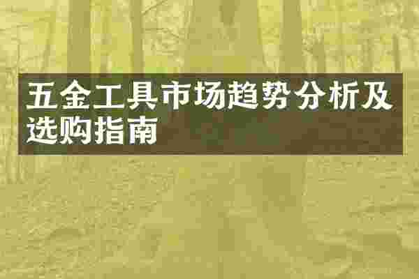 五金工具市场趋势分析及选购指南