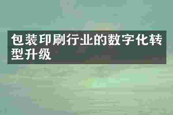 包装印刷行业的数字化转型升级