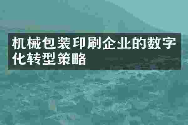 机械包装印刷企业的数字化转型策略