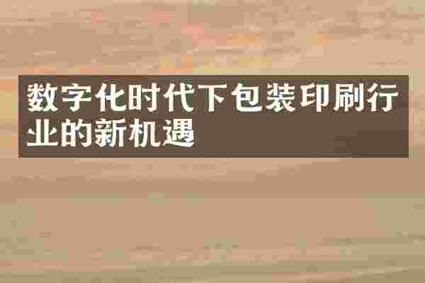 数字化时代下包装印刷行业的新机遇